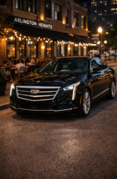 Luxury Black car in arlington heights