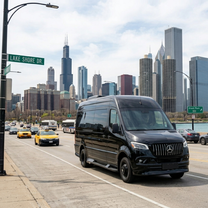 Corporate & Group Transportation Service in Luxury Maybach Sprinter Van Limo