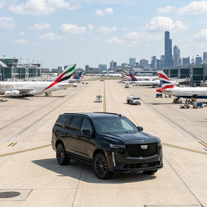 O'Hare Airport Car Service with 2026 Escalade