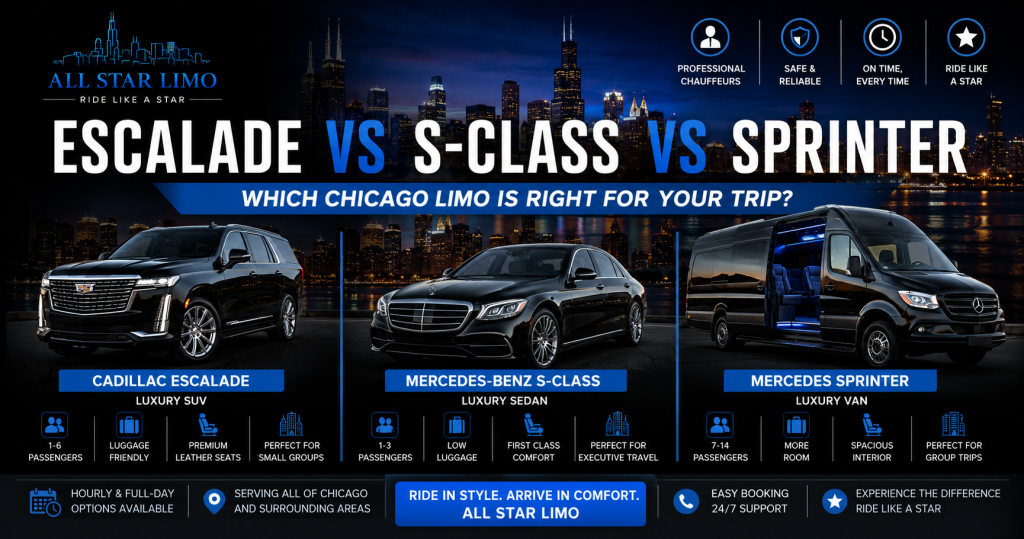 Escalade vs S-Class vs Sprinter Chicago Limo Guide