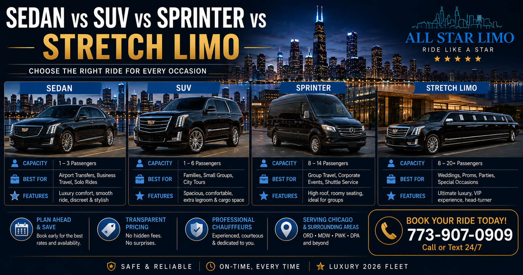 Chicago Limo Vehicle Types Guide