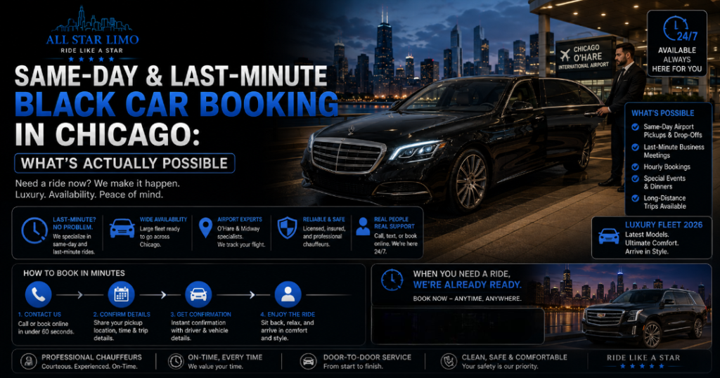 Same-Day Last-Minute Black Car Booking Chicago