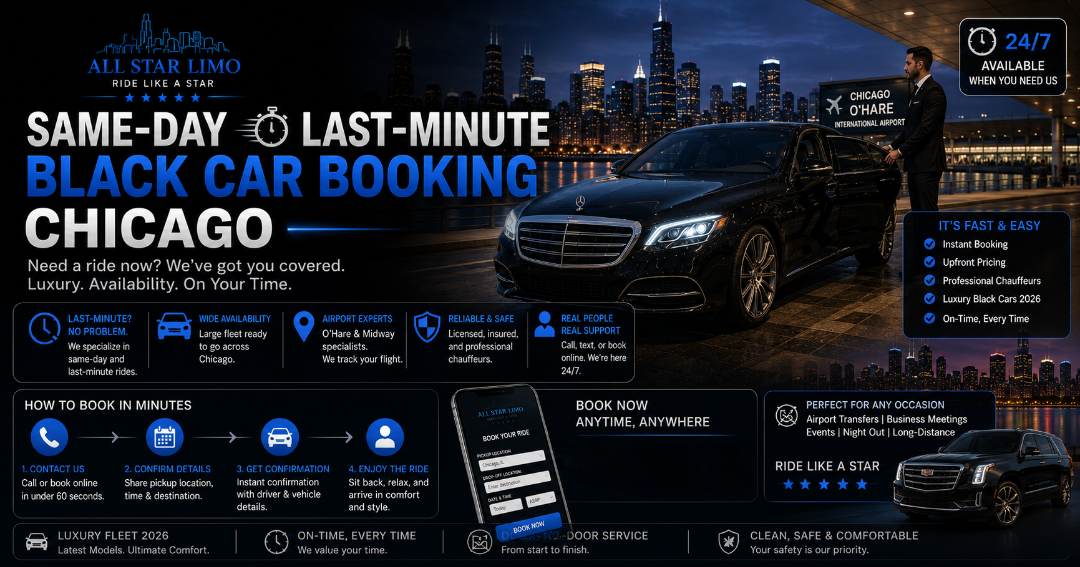 Same-Day Last-Minute Black Car Booking Chicago