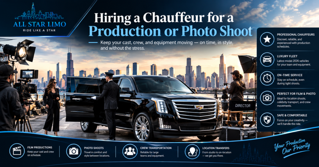 Hiring Chauffeur Production Photo Shoot Chicago