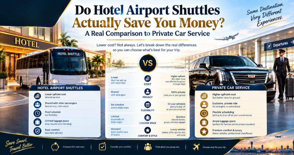 Hotel Airport Shuttle vs Private Car Service