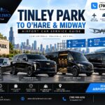 All Star Limo fleet — Mercedes S-Class, Cadillac Escalade, Sprinter and Ford Transit shuttle for Tinley Park to O'Hare and Midway airport car service