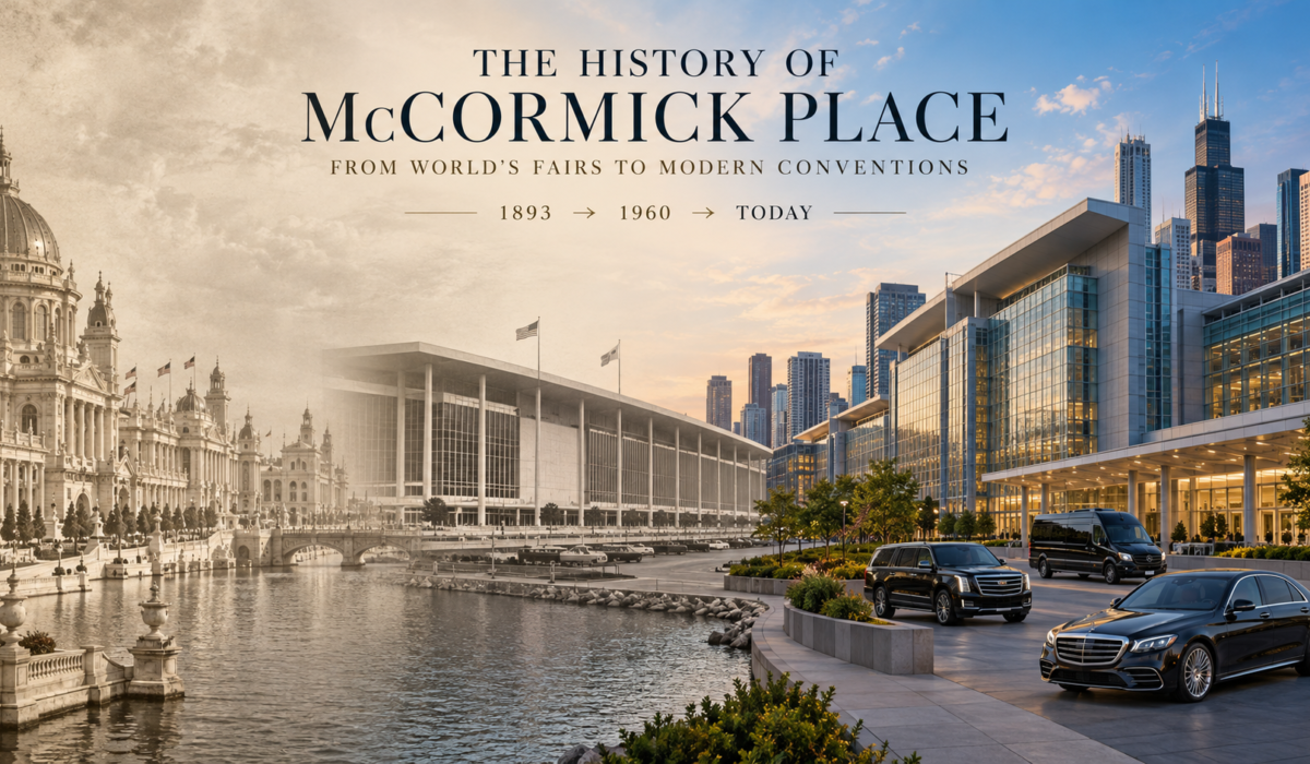 History of McCormick Place from Chicago world’s fairs and the original convention hall to the modern campus and 2026 luxury transportation