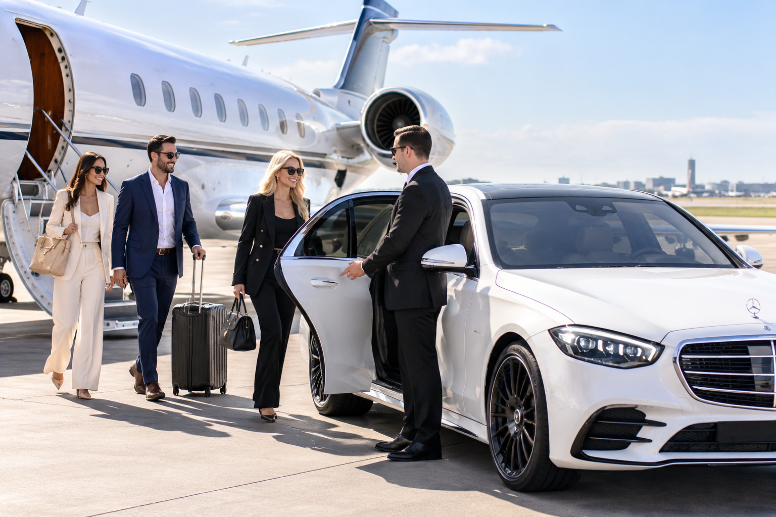 Chicago private jet limo service pickup